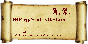 Mátyási Nikolett névjegykártya